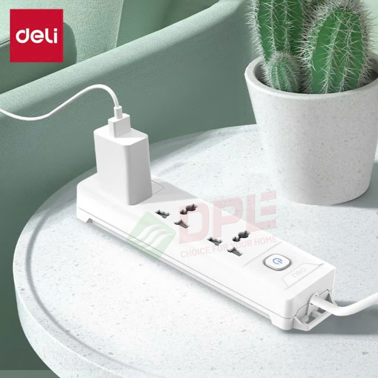 &Ocirc; cắm điện 3 c&ocirc;ng tắc 1 nguồn d&acirc;y d&agrave;i 5m - M&agrave;u trắng