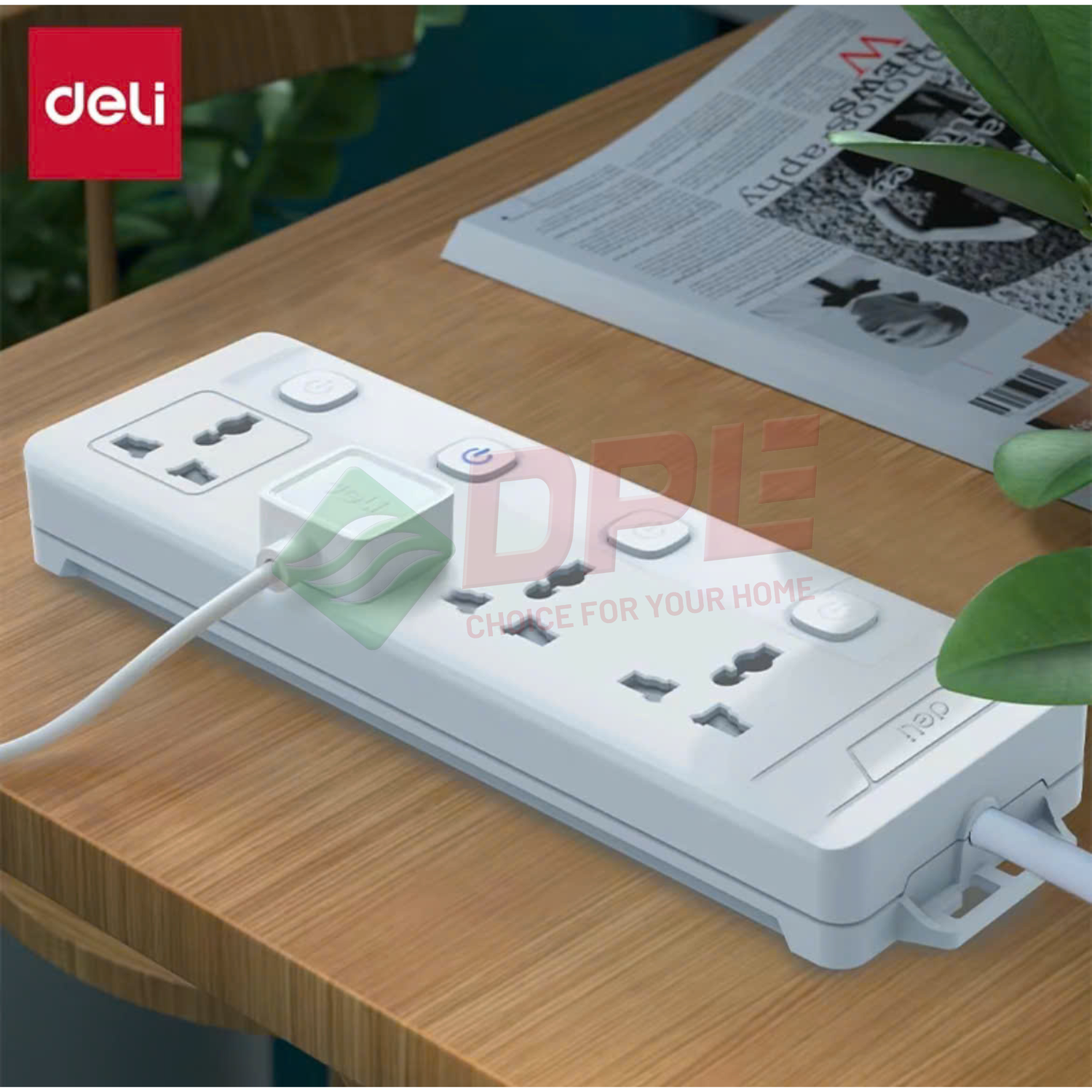 Ổ cắm điện 5 c&ocirc;ng tắc 5 nguồn ri&ecirc;ng d&acirc;y 5m - M&agrave;u Trắng