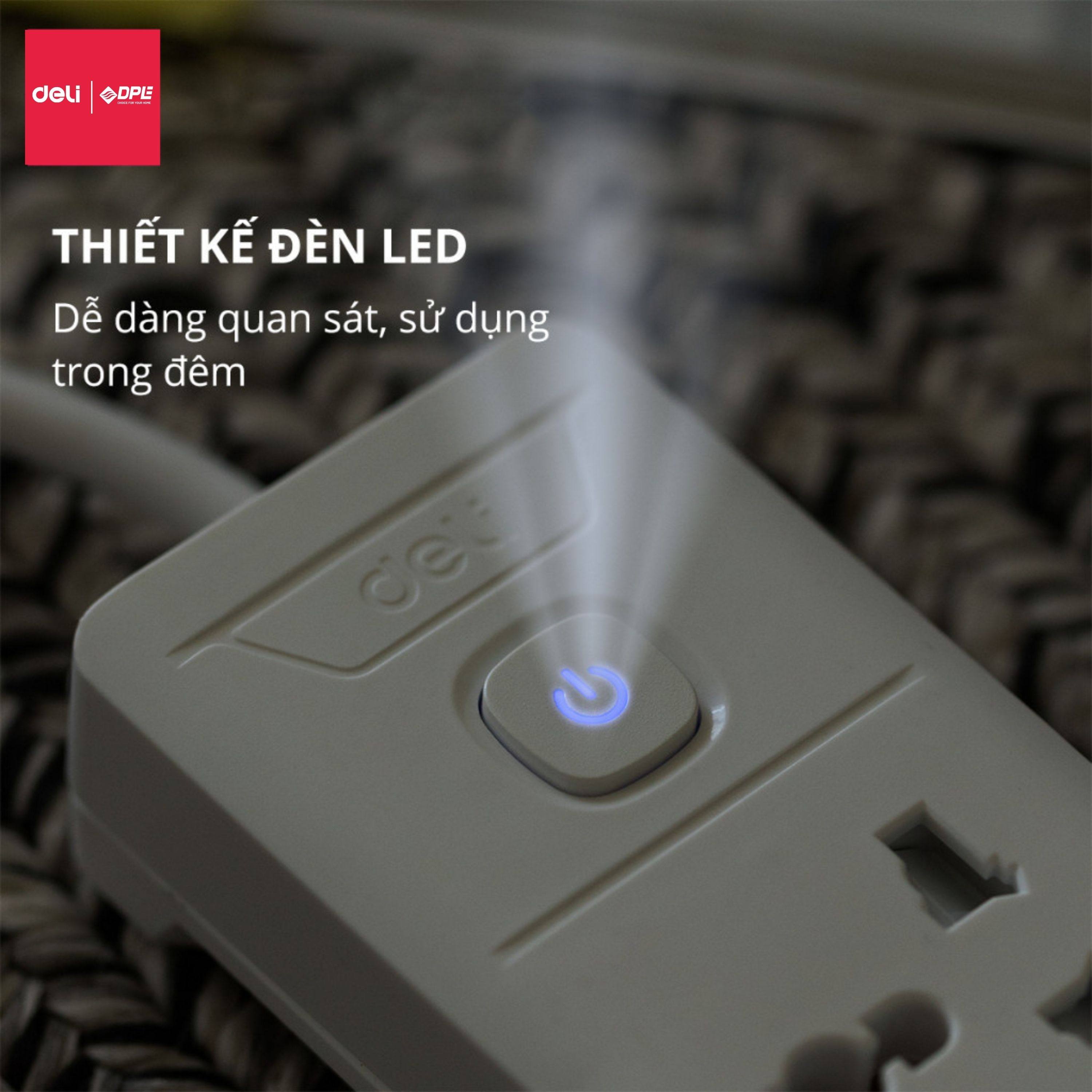 Ổ cắm điện 6 c&ocirc;ng tắc 1 nguồn d&acirc;y d&agrave;i 5m - M&agrave;u trắng