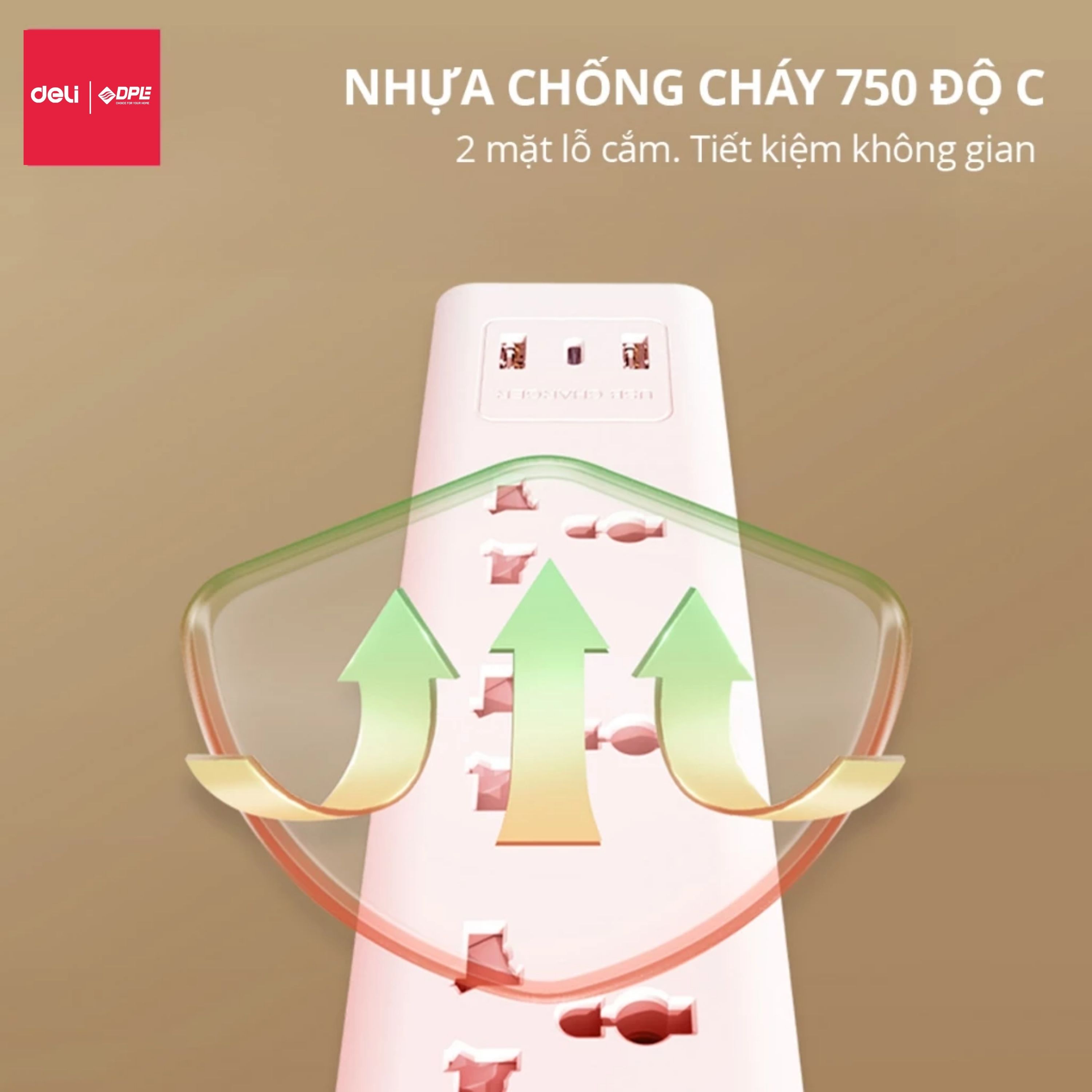Ổ cắm điện 4 c&ocirc;ng tắc 1 nguồn d&acirc;y d&agrave;i 5m - M&agrave;u trắng