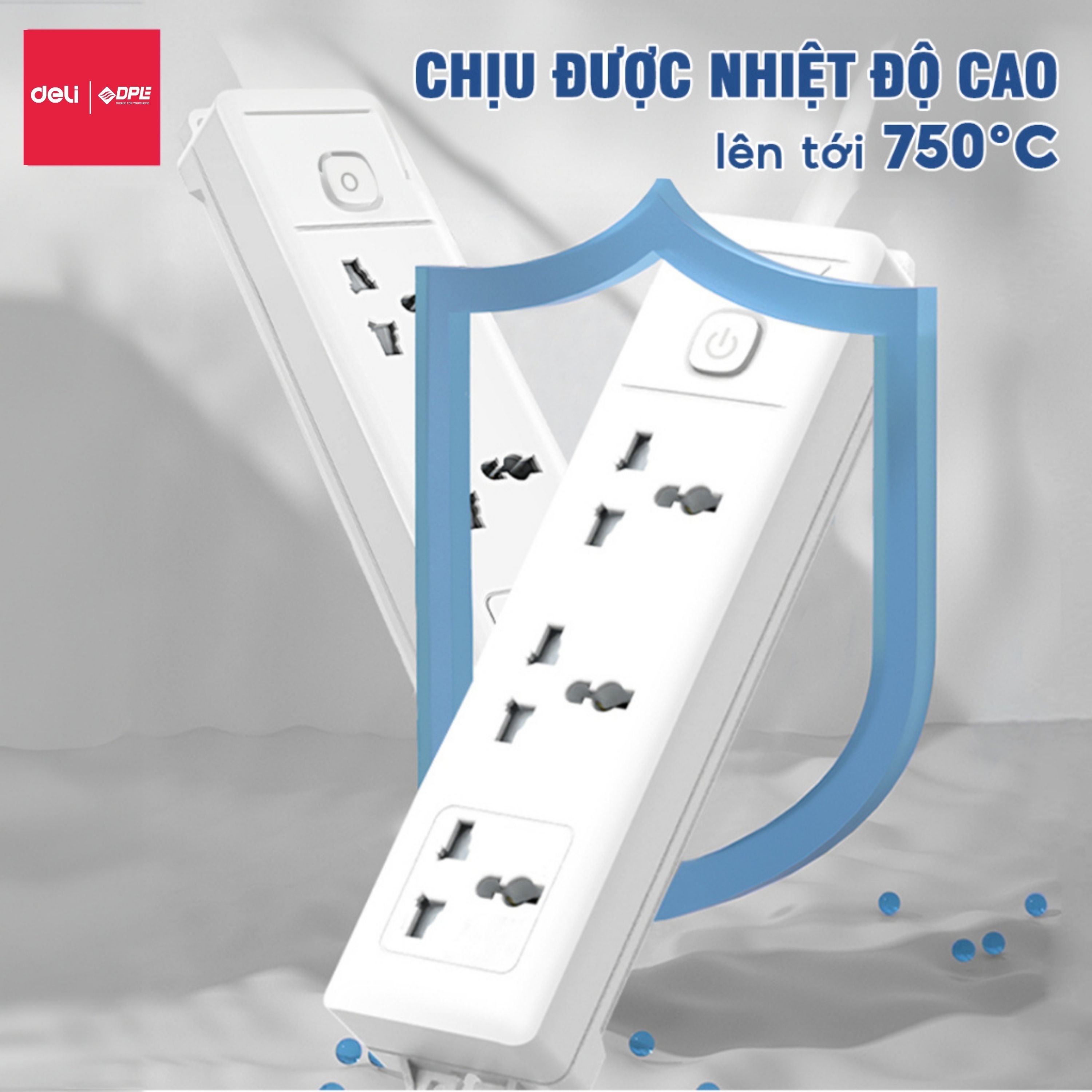 Ổ cắm điện 3 c&ocirc;ng tắc 1 nguồn d&acirc;y d&agrave;i 5m - M&agrave;u trắng