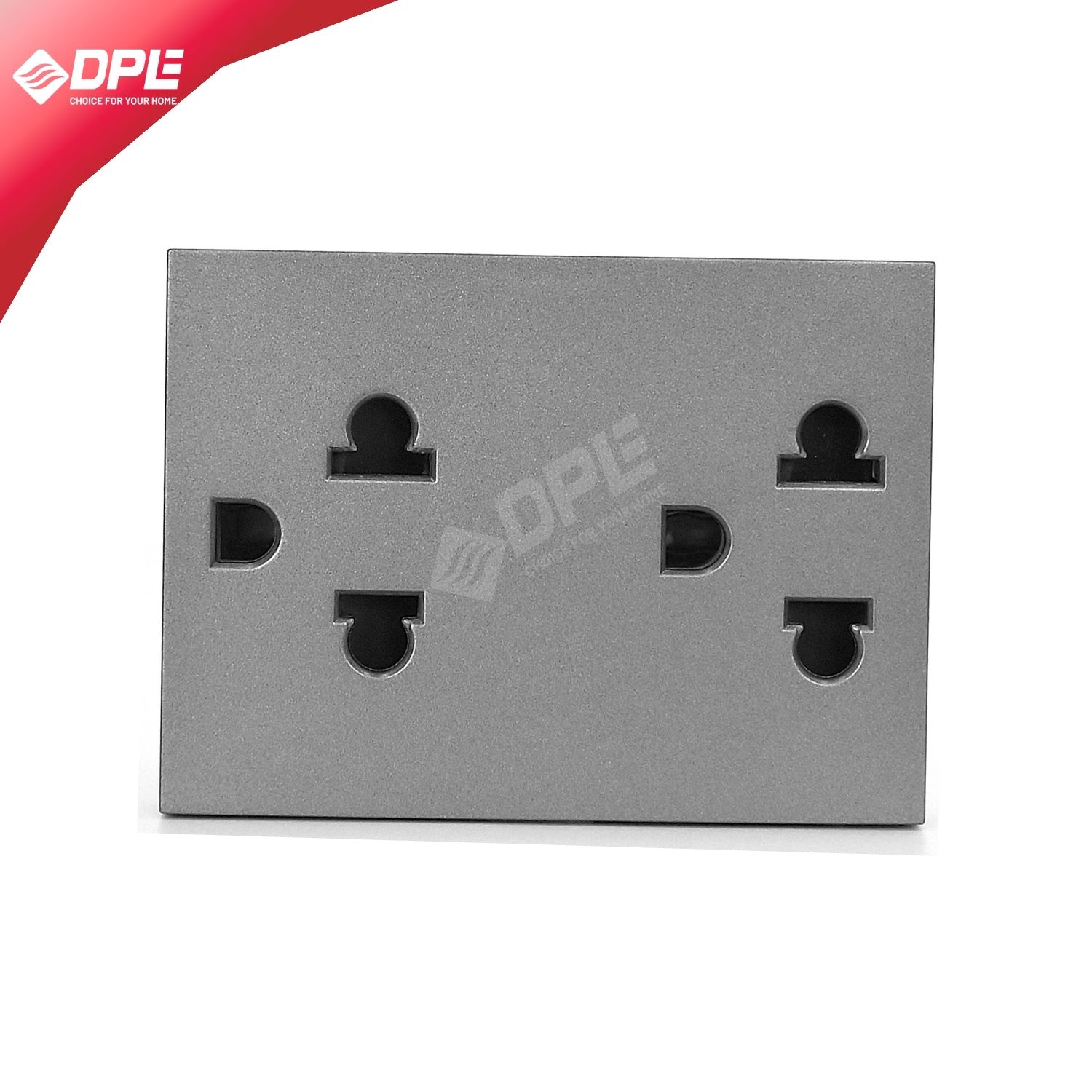 HẠT Ổ CẮM Đ&Ocirc;I 3 CHẤU GRAY A1